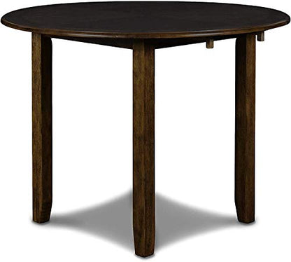 New Classic Furniture Gia 3-Piece Drop Leaf Dining Table Set with 2 Chairs, 42-Inch, Brown - color: Brown, size: Dining Set
