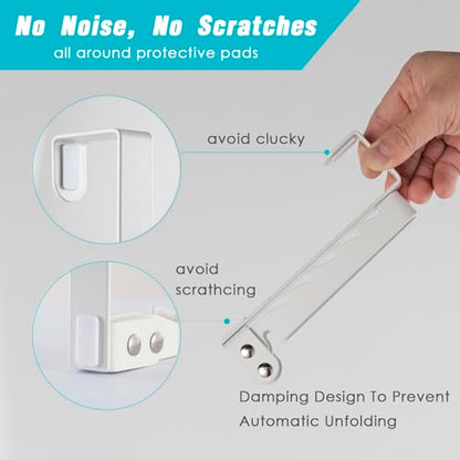 2 Pack Clothes Drying Rack, All Metal Over The Door Hooks, Thickness Adjustable, Collapsible, Space-Saving Hangers Organizer, Fit 1/2/5'' Doors (White) - color: Metal-white