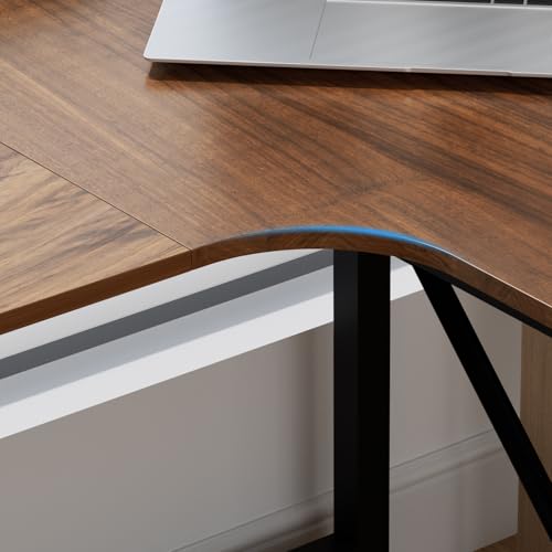 Computer Desk, 47 inch L Shaped Computer Desk, Reversible Home Office Corner Desks for Writing Study Work Executive, Bedroom Wood Table Workstation Desks