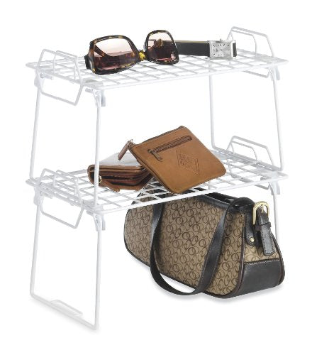 Whitmor Wire Grid Stacking Shelf Small, White - size: 1-TIER, 7"L x 12"W x 7"H