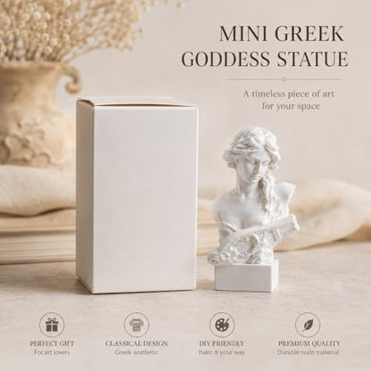 Resin Bust Statue 2.95 Inch Plaster Figurines Mini Home Decoration Sculpture White for Art Hobbyist-Artemis, Home Decoration - size: Artemis