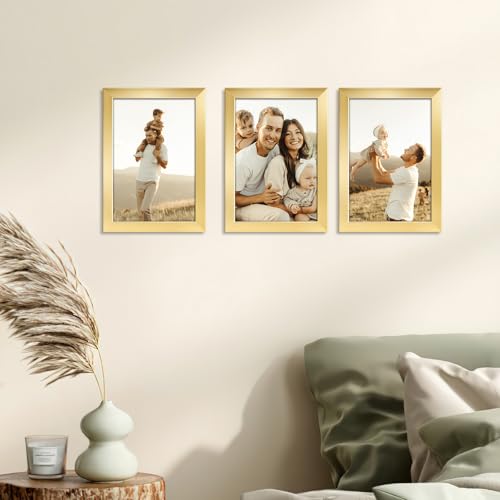 Giftgarden 4x6 Picture Frame Set of 18, Lightweight 4 by 6 Frames Bulk for Gallery Wall Photo Hanging and Tabletop Display, Gold - color: Gold*18, size: 4x6