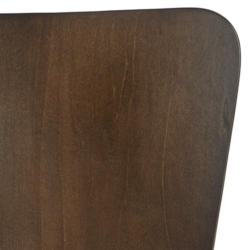 Pisa Modern Bentwood Stackable Dining Chairs Set of 2, Scratch-Resistant, Retro Hourglass Design, Chrome Metal Legs, Unique Kitchen and Dining Room Furniture, Espresso - color: Espresso
