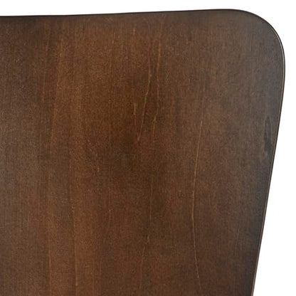 Pisa Modern Bentwood Stackable Dining Chairs Set of 2, Scratch-Resistant, Retro Hourglass Design, Chrome Metal Legs, Unique Kitchen and Dining Room Furniture, Espresso - color: Espresso