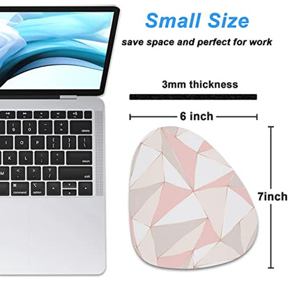 Rimilak Small Mouse Pad 6 x 7 Inch, Irregular Mini Mouse Pad with Non-Slip Rubber Base, Waterproof Compact Mouse Mat for Laptop Computer Wireless Mouse Keyboard Home Office Travel, Pink Marble - color: Pink Triangle Marble, size: 7L x 6W inches