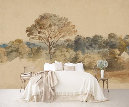 AFZEVEB-Beige Jungle Peel and Stick Wallpaper Walls Mural for Bedroom - color: X808, size: 136" x 100"