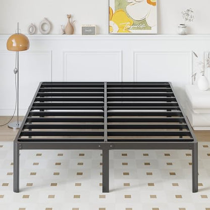 Yicensen 14 Inch Full Bed Frame No Box Spring Needed Heavy Duty Full Size Platform Bed Frame with Rounded Corner Legs, Easy Assembly, Noise Free, Black. - size: Full, style: 14 Inch