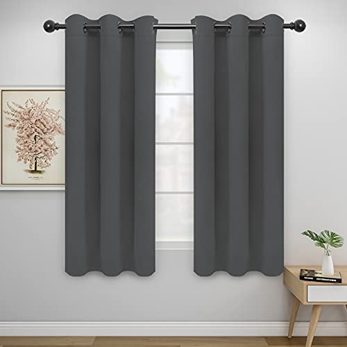 Easy-Going Thermal Grommet Blackout Curtains, 2 Panels 42x72 in, Grey | Washable Grommet Top Window Drapes for Bedroom and Living Room, Noise Reduction, Room Darkening - color: Grey, size: 42"W x 72"L (Pack of 2)