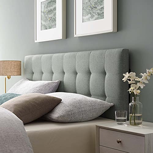 Modway Lily Tufted Linen Fabric Upholstered Full Headboard in Gray - color: Gray, size: Full