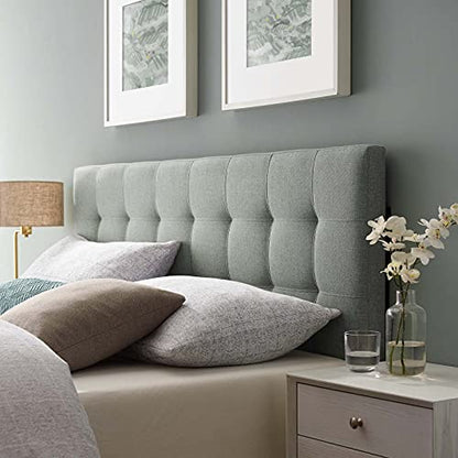 Modway Lily Tufted Linen Fabric Upholstered King Headboard in Gray - color: Gray, size: King