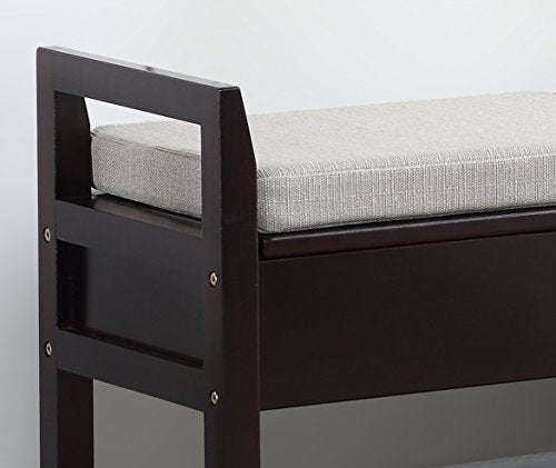 Roundhill Furniture Vannes Espresso Storage Shoe Bench