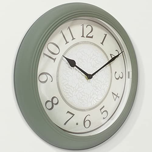 12.6" Illuminated Farmhouse Wall Clock | Silent Battery-Operated Night Light Wall Clock, Smart LED Sensor, Living Room, Kitchen, Bath, Sage Green - color: Sage Green, size: 12.6"