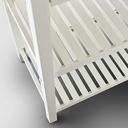 Kitchen Island with Solid Wood Top, White & Cherry Natural - color: White & Cherry Natural