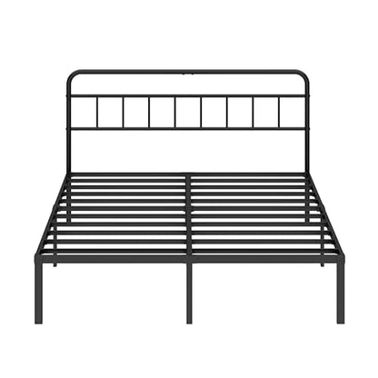Full Bed Frame with Classin Headboard, Black | Strong Metal Slats Support,Under Bed Storage Space,No Box Spring Needed,Easy to Assemble - size: Full