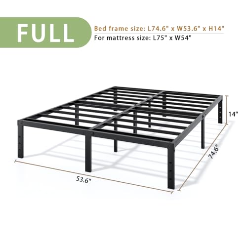 LUMUNANCE Metal Bed Frame Full Size - 14 Inch Heavy-Duty Full Platform Bed Frame No Box Spring Needed, Easy Assembly, Noise-Free, Sturdy Mattress Foundation, Underbed Storage Space - size: Full, style: 14 Inch