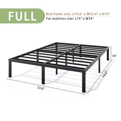 LUMUNANCE Metal Bed Frame Full Size - 14 Inch Heavy-Duty Full Platform Bed Frame No Box Spring Needed, Easy Assembly, Noise-Free, Sturdy Mattress Foundation, Underbed Storage Space - size: Full, style: 14 Inch