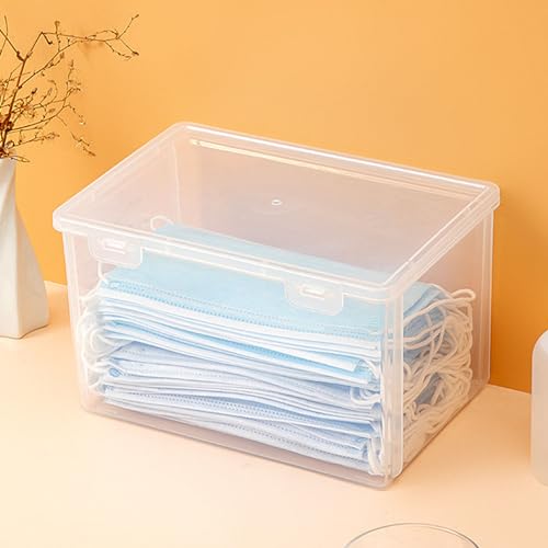 Transparent Storage Box Heavy Duty Storage Containers Large Capacity Plastic Clear Storage Container for Home Dormitory Office L (21.5x14x10cm/8.5x5.5x3.9in) (L) - size: L