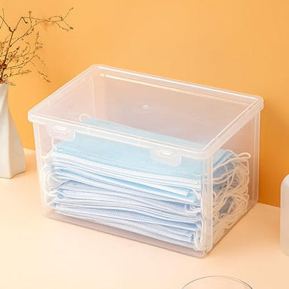 Transparent Storage Box Heavy Duty Storage Containers Large Capacity Plastic Clear Storage Container for Home Dormitory Office L (21.5x14x10cm/8.5x5.5x3.9in) (L) - size: L