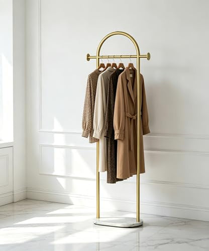 Gold Freestanding Coat Rack, Modern Metal Coat Tree, Sturdy Hall Tree for Entryway, Bedroom, Living Room, Hanging Coats, Hats, Bags - color: A2