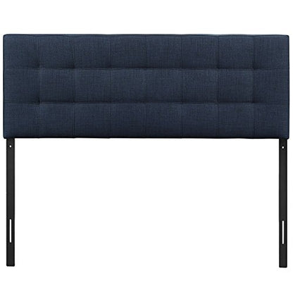 Modway Lily Tufted Linen Fabric Upholstered Queen Headboard in Navy - color: Navy, size: Queen