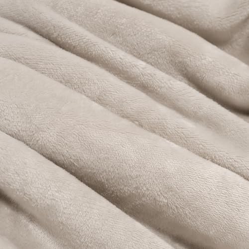 BEAUTEX Sherpa Fleece Throw Blankets Soft Fluffy Flannel Plush Cozy | Fuzzy Beige Cuddle Blanket for Couch, Bed, Sofa, Adults (50" x 60", Beige) - color: Beige, size: Throw-50"x60"