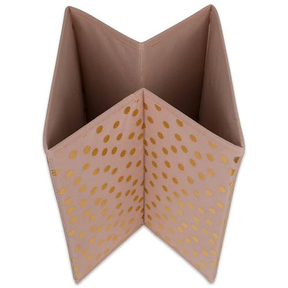DII Woven Polyester Storage Bin, Polka Dot, Pink & Gold, Small Set of 4 - color: Pink & Gold, size: Small Set of 4, 11x11x11" Cube