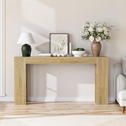 Spaco 63'' Narrow Long Console Table,Farmhouse Entryway Table Sofa Table with Storage,Wood Behind Couch Table for Living Room, Hallway,Foyer - color: Natural Oak (63'')