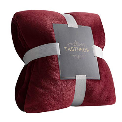 TASTHROW Large Flannel Fleece Throw Blanket, 50×70 Inch - Burgundy | Cozy Lightweight Thick Blanket - All Seasons Suitable for Women, Men and Kids (Two Pack) - color: Burgundy, size: Two Pack 50"x70"