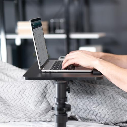 Height Adjustable Under Mattress 20 inch Bedside Desk, Works with Lofts and Beds Without Frames, Tilting Desktop, Fits Laptops, Books, and More, Black - size: 20"