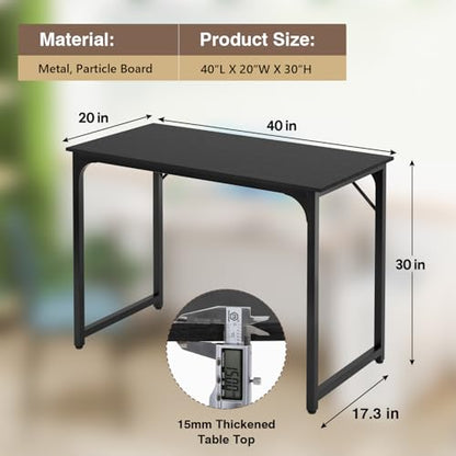 FDW 39 inches Computer Desk, Modern Simple Style Desk for Home Office, Study Student Writing Desk,Black - color: Black, size: 40 Inches