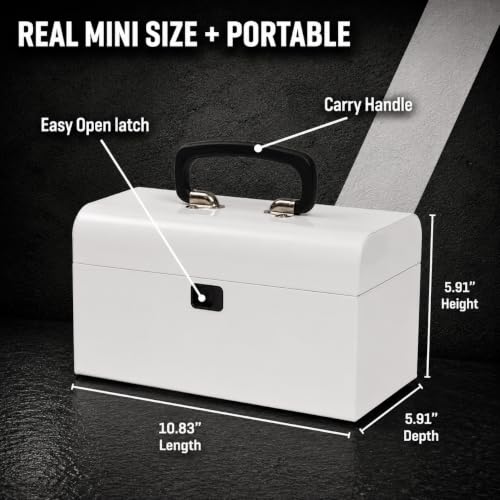 K.balt Retro Portable Mini Toolbox White Steel Tool Box - color: White, size: Retro