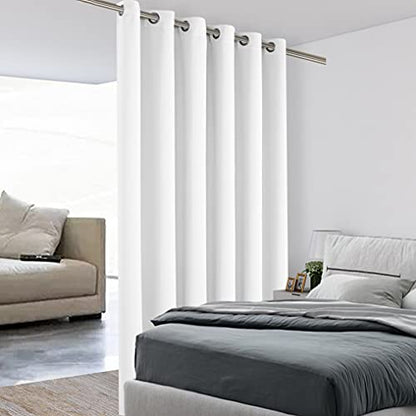 BONZER Room Divider Curtain Screen Partitions | Light Reducing Wide Blackout Curtains for Shared Room, 84L x 70W Inch (7L x 5.8W ft), 1 Panel, Greyish White - color: Greyish White, size: 70"W x 84"L (Pack of 1)
