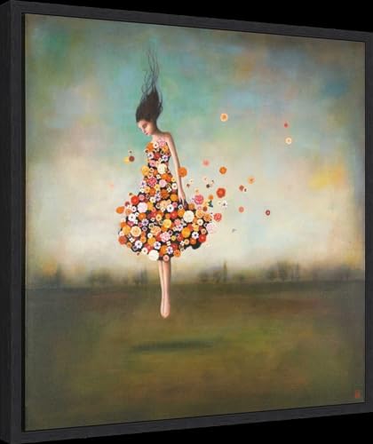 Amanti Art Framed Canvas Wall Art 22x22 Boundlessness in Bloom by Duy Huynh, Framed Wall Art Canvas, Abstract Artwork, Modern Decor, Medium Poster Painting for Living Room, Bedroom, Bathroom, Kitchen - color: Sylvie Black, size: 22"L x 22"W