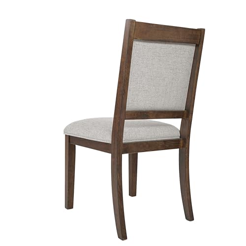 HomePop Open Back Upholstered Wood Frame Dining Chairs -Neutral Textured Solid (Set of 2) - color: Neutral Textured Solid (Set of 2), style: Pack of 2