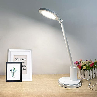 Desk Lamp, 7W LED Eye-Caring Dimmable Table Lamps with USB Charging Port, Flexible Gooseneck, Touch Control, Portable Folding LED Office Lamps, Students Kids Studying Reading Desk Light