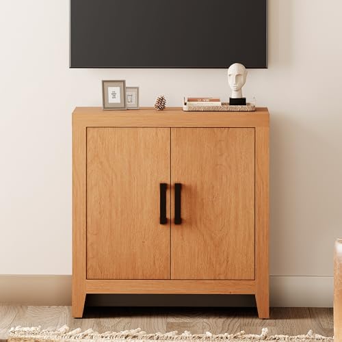WAMPAT Buffet Cabinet with Storage, Kitchen Sideboard Cabinet with Door and Adjustable Shelf, Modern Farmhouse Credenza Wood Coffee Bar Table for Kitchen, Dining Room, Living Room, Mocha - color: Mocha