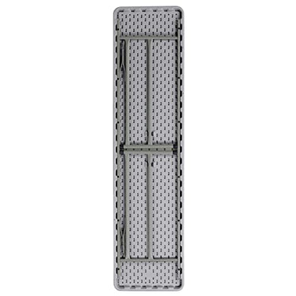 EMMA + OLIVER 6-Foot White Plastic Folding Table | Lightweight, Easy Storage, Event and Banquet Table - color: Grey