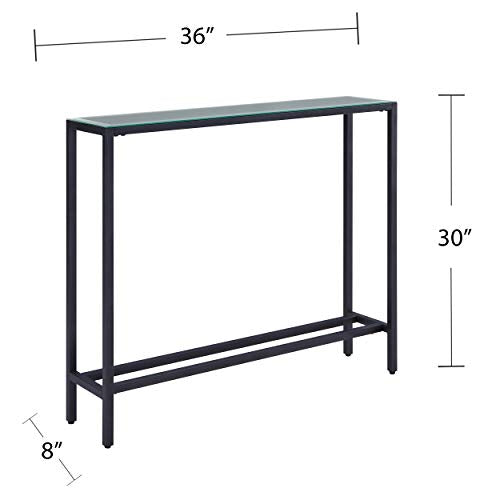 SEI FURNITURE Darrin Narrow console table, Gray - color: Gunmetal Gray