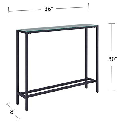SEI FURNITURE Darrin Narrow console table, Gray - color: Gunmetal Gray