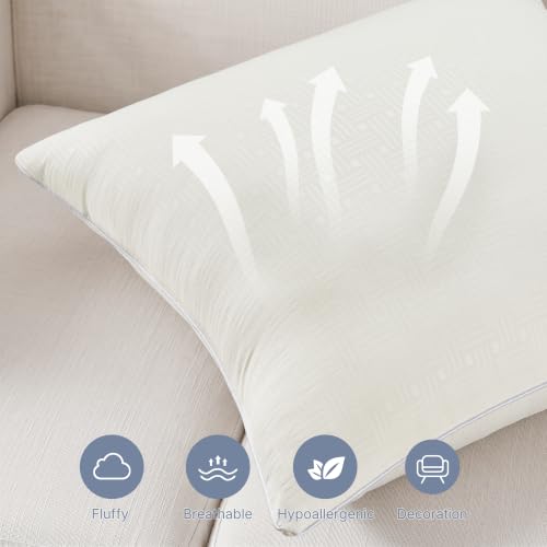 Leeden 12 x 20 Lumbar Pillow Inserts Set of 2 for Sofa Couch Support | Soft polyester fill with durable piping, perfect for sofa, bed and chair pillow covers with lasting comfort and support. - size: 12x20 Inch (Pack of 2)