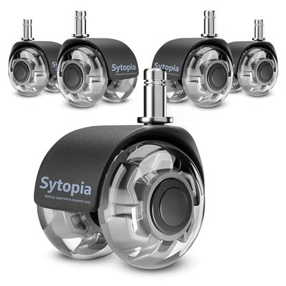Office Chair Wheels 2" Desk Chair Caster Wheels Smooth Roller Style Quiet for Carpet and Hardwood Floors Universal Fit 11x22 mm Set of 5 Grey - color: Grey-2 Inch
