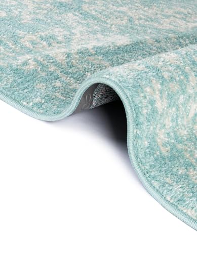 Rugs.com - Arlington Rug – 6 Ft Runner Aqua Coastal Runner Rug – for Hallways, Kitchens, and Entryways - color: Aqua, size: 2' x 6' (Runner)