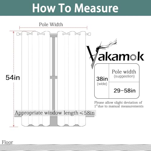 Yakamok Blackout Curtains 38x54 inch Beige Thermal Drapes-Bedroom | 2 panels,room darkening,thermal insulated,noise reducing,privacy protection,grommet window treatment,living room study dining - color: Beige, size: 38"W x 54"L (Pack of 2)