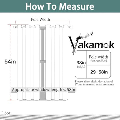 Yakamok Blackout Curtains 38x54 inch Beige Thermal Drapes-Bedroom | 2 panels,room darkening,thermal insulated,noise reducing,privacy protection,grommet window treatment,living room study dining - color: Beige, size: 38"W x 54"L (Pack of 2)