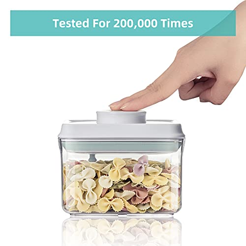 Airtight Food Storage Container - 0.32 QT （380ml Small Pop Up Food Containers With Lids, Bpa Free Stackable Container for Sugar Tea Candy- 8 Labels - Clear - color: 0.32 QT