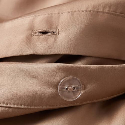 Peru Pima 285 Thread Count Percal King/Cal King Duvet Cover Set - 100% Peruvian Pima Cotton, 3 Piece (1 Cover, 2 Pillowcases) - Cooling, Crisp, Deep Pocket, Hotel Quality Bedding - Latte - color: Latte, size: King/Cal King