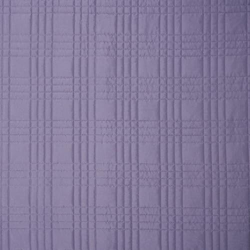 Chezmoi Collection Kingston Queen Size Bedspread Set, 3-Piece Dusty Purple Oversized Quilted Microfiber Lightweight Bedspread Coverlet (100"x106") for All Seasons - color: Dusty Purple, size: Queen