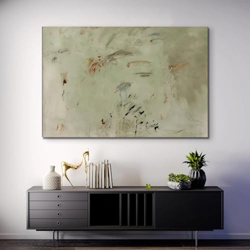 Large Sage Green Abstract Art Print Modern Pastoral Style Wall Decor, Modern Wall Art, Framed Wall Art. (Framed,28×40 inch) - size: 28×40 inch