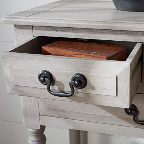 SAFAVIEH Furniture - Primrose 3-Drawer Console Table - Greige - Solid Wood - Farmhouse Classic Design - Ideal for Entryway, Living Room, Hallway, 23.5" W x 13" D x 29.5" H (CNS5707D) - color: Greige