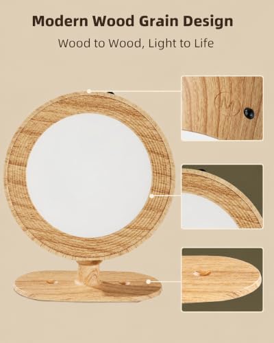LED Wall Mounted Lights, Rechargeable Wall Sconces, 3 Color Temps, Remote & Touch, 360° Rotating and Dimmable for Bedroom, Bedside & Reading (Wood, 2 Pack) - color: Wood